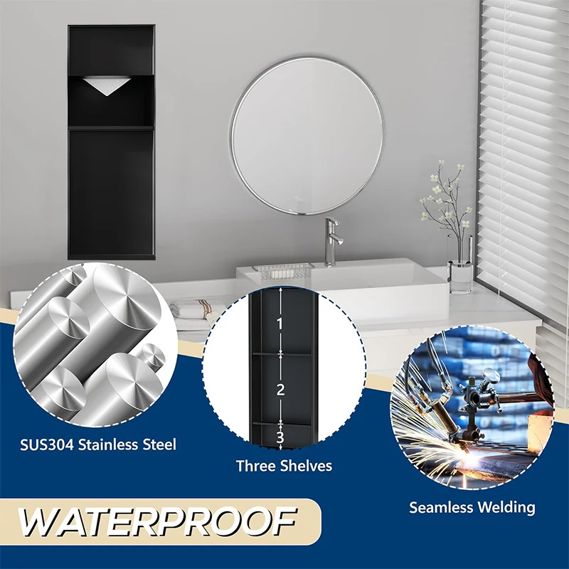 3-in-1 niche ceram liche lan sampah ngisor